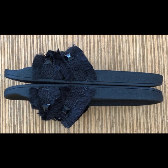 JS PLAYAH Fringe Studded Slip-on Slide Sandals - Picture 6 of 7